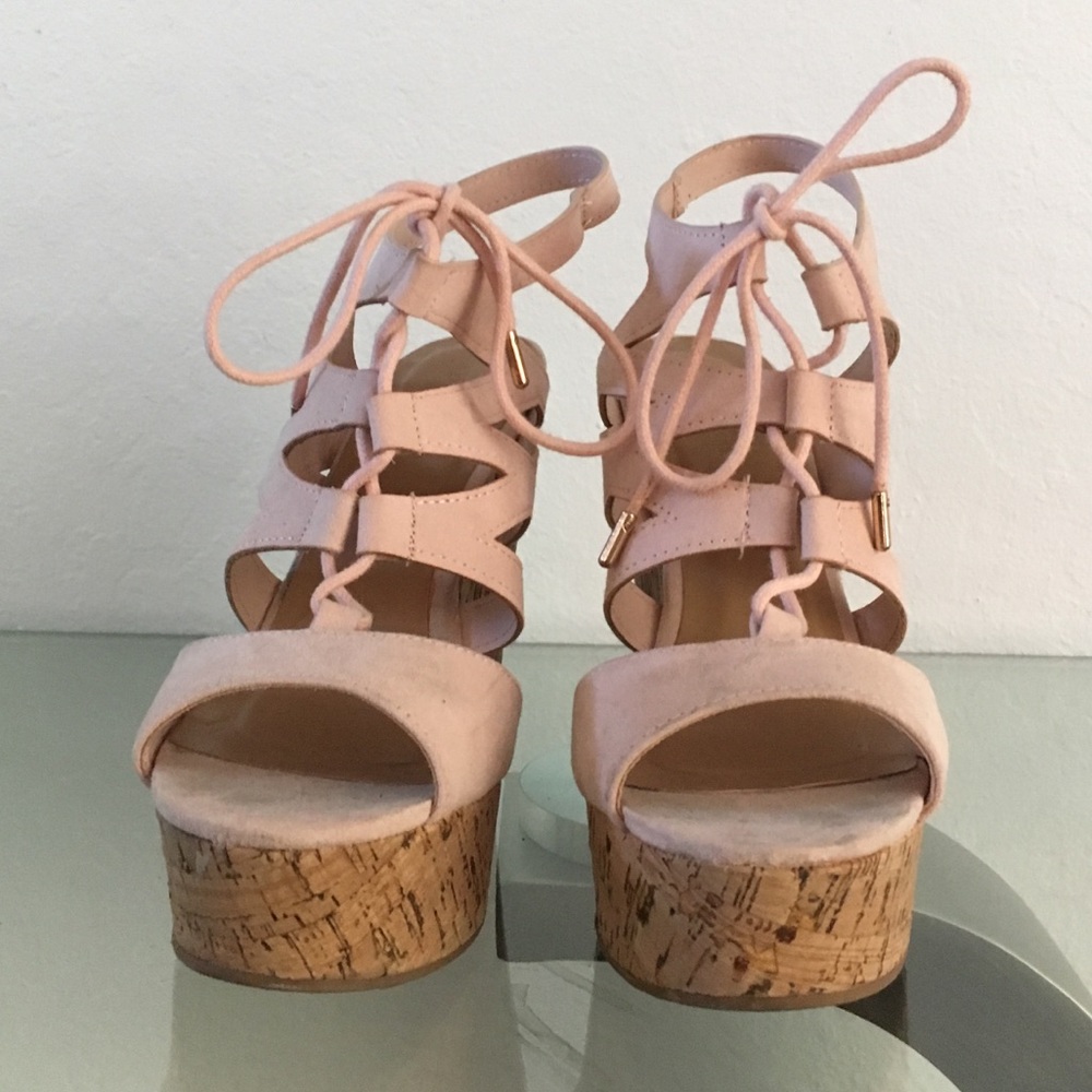 Pink wedges with a 6inch heel